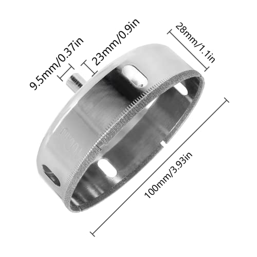 Image of Luomorgo 100mm /4 inch Diamond Hole Saw | 1.1 inch Cutting Depth, Diamond Drill Bits, For Glass Ceramic Marble Porcelain Tile, Granite Quartz Gemstone