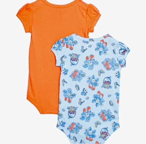 Carhartt Baby Girls' 2 Pack Bodysuit Light Blue/Orange, 18 Months image 4