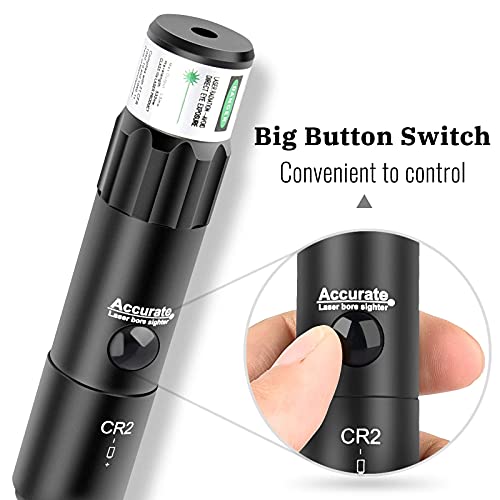 Midten Bore Sight Kit Green Laser Sight Boresighter With Big Button Switch For 0.177 To 0.50 Caliber | 223 5.56Mm Rem Gauge Red Dot Boresighter #TOP2
