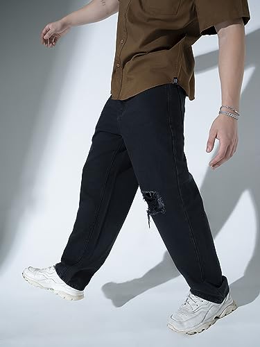 Image of Hubberholme Men's Knee Distressed Loose Fit Jeans
