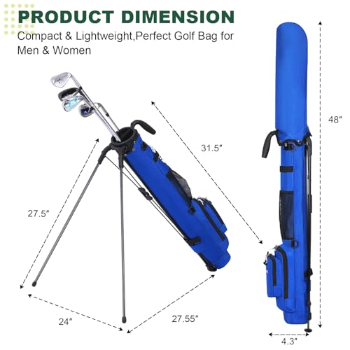 MAZEL Lightweight Golf Bag for Men – Easy to Carry Golf Clubs Bag with Shoulder Strap,Pitch n Putt Golf Stand Bag for Driving Range,Par 3 and Executive Courses - Fit Up to 8 Clubs (Deep Blue) by MAZEL - Image 5