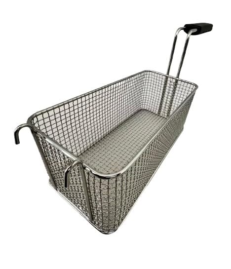 FCR0253 - CESTINO MADE IN ITALY PER FRIGGITRICE PROFESSIONALE MISURE 140X300X120H MM + GANCI IN ACCIAIO CROMATO CESTELLO FRIGGITRICE ACCIAIO