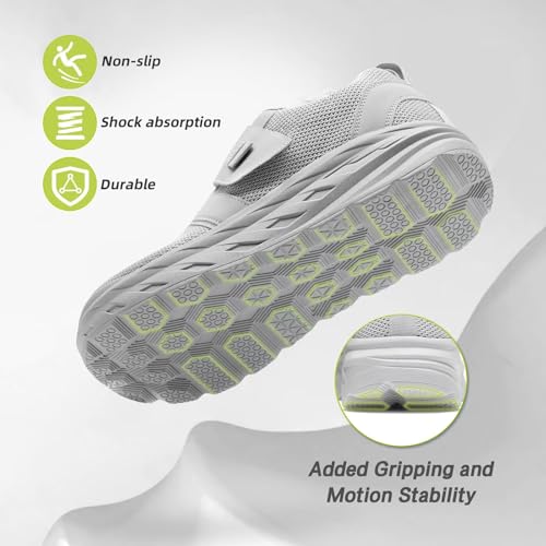 OrthoComfoot Men's Orthopedic Diabetic Wide Walking Shoes: Comfortable Cushion Arch Support Plantar Fasciitis Sneakers, Orthotic High Arch Swollen Feet Adjustable Work Shoes for Ankle and Heel Pain