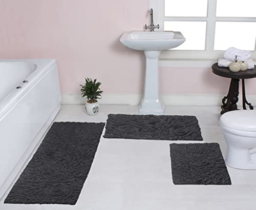 Home Weavers Bell Flower Collection 100% Cotton Tufted Bath Rugs,