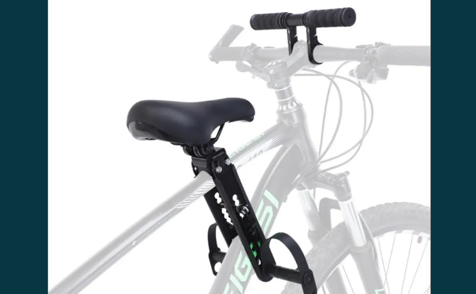 Bicycle Companion seat for Kids & Childrens,Front Mounted Child Bicycle Seats with Foot Pedals Attachment Detachable Parent-Child Kid Cycling Accessories Compatible with Adult Mountain Bike-image-47