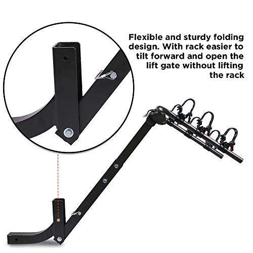 ZESUPER 3-Bike Rack Heavy Duty Bicycle Carrier for Cars, SUVS, Trucks, Vans and Minivans with a 2'' Hitch Receiver Rack Hitch Mount - Thumbnail 4