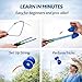 Flight Pro Diabolo Chinese Yoyo Skill Toy Triple Bearing Toy, with Carbon Fiber Sticks, Extra String & Net Bag - Medium Size 5” Blue