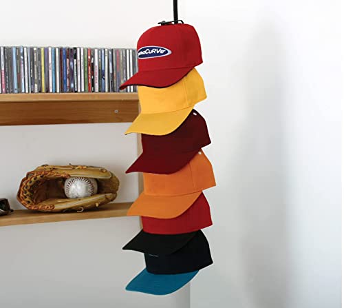 Perfect Curve Cap Rack18 System – Hat Racks For Baseball Caps | Hat Organizer For Closet | Over Door Hanger | Over Door Organizer | Six Clips Hold Up To 18 Caps | Black #TOP4