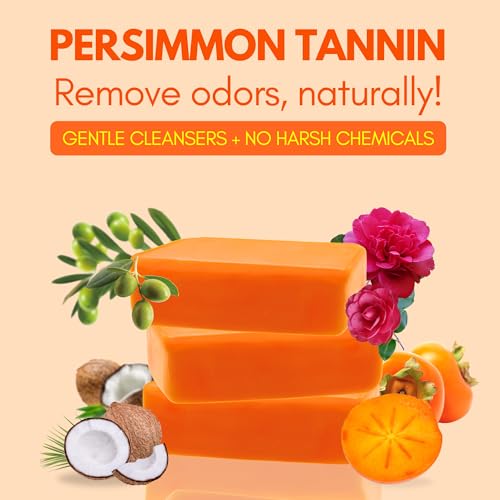 Image of Muun Persimmon Soap Pack 3 Tannin Old People Smell Japanese Deodorant Soap