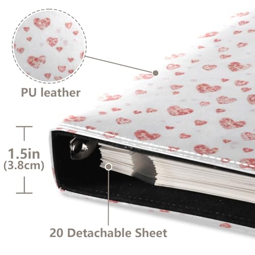 Álbum de Fotos Scrapbook DIY Auto adhesivo 3 Anillos 40 Páginas 8x10 Corazones para San Valentín miniatura 4