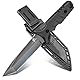 Purple Dragon Outdoor Messer Survival Messer mit Kydex Scheide, Jagdmesser Feststehende Klinge aus einem Stück D2 Stahl, Full Tang Bushcraft Messer G10 Griff für Camping, Geschenke für Männer Schwarz