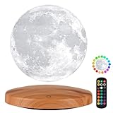 GROPINFLY Levitating Moon Lamp Galaxy Lamp 6 inch 18 Colors LED 3D Moon Light, Remote & Touch Control Lava Lamp Moon Night Light Gifts for Girls Boys Kids Women Birthday