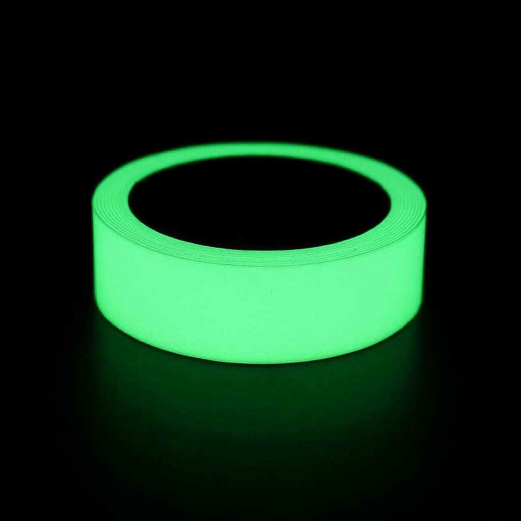 Radium Night Glow in Dark Tape 50.8 mm (2 Inch) Width x 5 Meters (16 Feet) Length. Luminous Self-Adhesive Tape Safety Warning Security Stage Home Decoration Tape, Green
