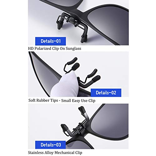 Polarized Clip-on Sunglasses TR90 Frame Flip Up Driving Glasses For Prescription Glasses3