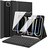 Nanhent Keyboard Case for iPad 11 Inch 2024(M4, 5th Generation), Built-in Pencil Holder, 9H Screen Protector, Magnetic Detachable Wireless Keyboard Cover for iPad Pro 11' 5th Gen (Black)