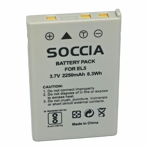 Image of N-i-k-o-n EN-EL5 Compatible Camera Battery (3.7V 2250mAh) | Replacement Battery for N-i-k-o-n Coolpix P530, P510, P100, P500, P520, 3700, 4200, 5200, 7900, 5900, S10, S4, S550, S560