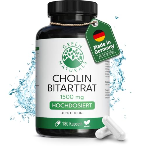 Green Naturals Cholin Bitartrat Hochdosiert: 1.500 mg 180 Kapseln
