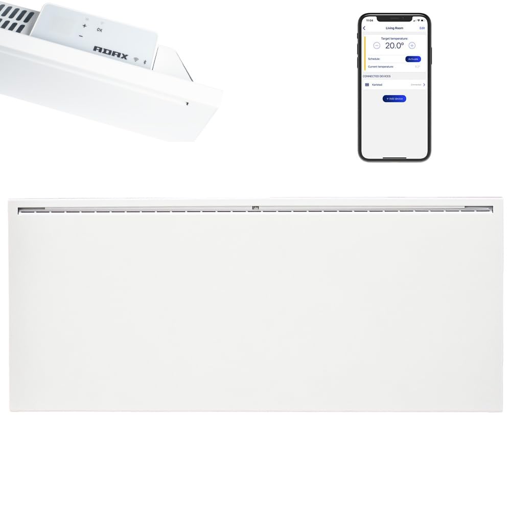 Adax Famn Smart Home Electric Panel Heater - Energy Efficient WiFi App Control, Thermostat, Timer, Anti Frost, Bathroom IP24, Wall Mounted, Small/Medium Room, Silent, ECO ERP Lot20 1000w