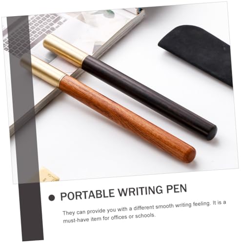 HOMSFOU 2 bolígrafos de tinta marrón tipo gel miniatura 2