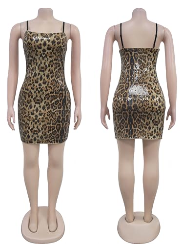 Image of Figdaw Adjustable Straps Rhinestone Bodycon Dress for Women Special Occasions
