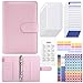 KONVINIT Budget Binder,A6 Ringbuch Budget Planner,Budget Organizer,Geld Sparen Mappe mit 12 Geldumschläge für Budgetierung,12 Budgetbogen,Etiketten und Kalender Karte,pink