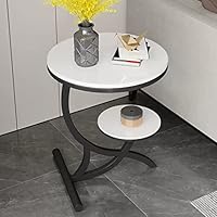 Amazon｜ラウンドサイドテーブル ゴールド、ソファサイドテーブル2層