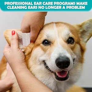 Dog Ear Wipes.Ear Cleansing Finger Wipes for Cats & Rabbit | Sooths & Deodorizes |Grooming Kit Care for Pets Ears. 50 Disposable Wipes.