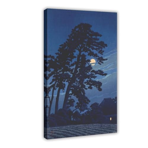 Toile Full Moon in Magome Kawase Hasui cadre bois pour mur vide