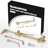 ARCCAPTAIN Oxy Acetylene Cutting Torch, Heavy Duty Cutting Torch Kit, CA2460 Cutting Attachment Weldig Torch with Check Valve, Cutting Tip 1-101 and 8-MFA Heating Nozzle