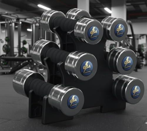 Image of GSA Steel Dumbbells 2kg Set (Pair) / Chrome Plated Dumbbell For Home Gym Exercise And Professional Use /Dumbles For Men And Women Beginners And Advance User (4kg) (2 Kg)