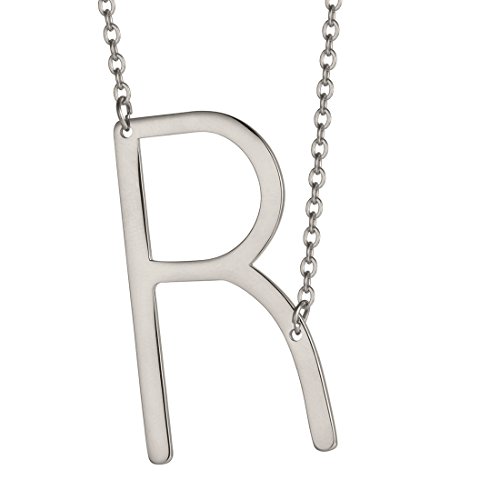 Big Initial R Necklaces Stainless Steel Jewelrys Name Best Friends Gifts
