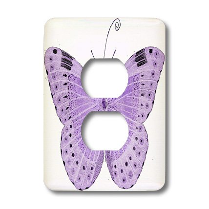 Jolie papillons violets cache prise double mural pour deco salon moderne - 4