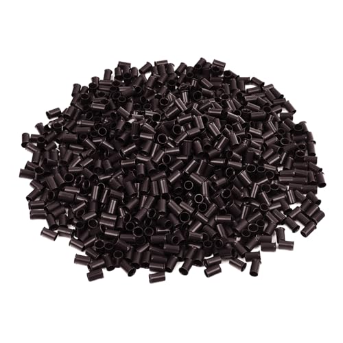 Vlasy Micro Rings Links Beads,3.4mm Microlink Beads Non-Silicone Copper Tubes Microbead for Hair Feathers,I-Tip Hair Extensions (1000Pcs, Dark Brown)