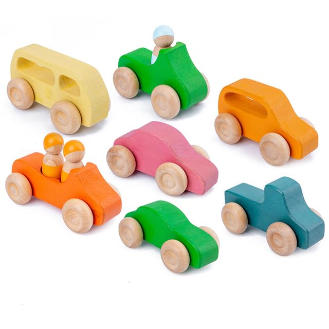 ТоуAE - Baby Тоу Rainbows Stacker Educational Wooden Puzzle Shape stacking Family games Wooden Тоуs for Children Funning Game (Car)