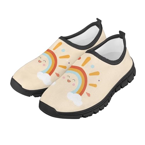 Kids Slip On Walking Shoes for Girls Breathable Mesh Casual Shoes Loafers Non Slip Lightweight Comfort Sneakers Spring School Day Black Sole Size 11-152