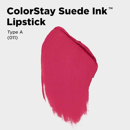 Image of REVLON ColorStay Suede INK Lipstick, Waterproof, Longwear, Transfer proof, Antioxidant-rich Vitamin E, With Vegan Formula made without parabens, Type A - 011 (Pack of 2)