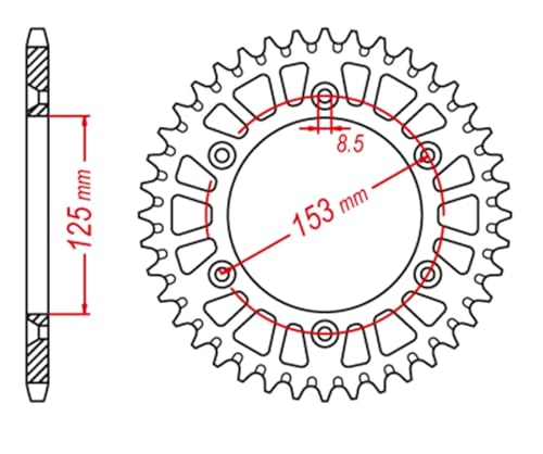 Pignon Arrière Moto 520 Remplacement Kit Chaîne 52 Dents pour Honda CRF230F