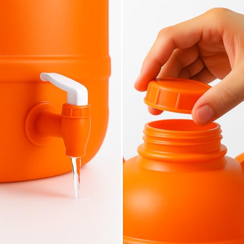 Image of Water Dispenser, 26 Litre, Plastic Container with Tap, Lid and Handles for Home, Kitchen, Office (30L-Orange)