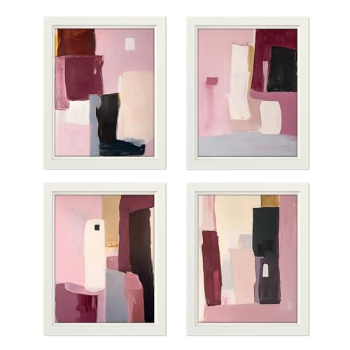 Lot de 4 collages muraux éclectiques vintage de dimension 20,3 x 25,4 cm