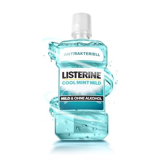 LISTERINE Cool Mint milder Geschmack (500 ml), antibakterielle Mundspülung ohne Alkohol mit ätherischen Ölen, für ein langanhaltendes Frischegefühl