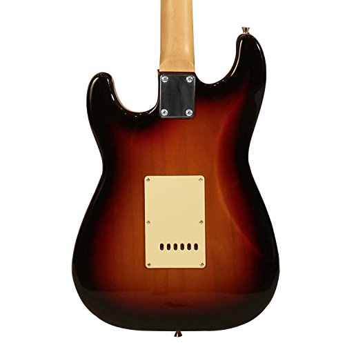 Sawtooth Sunburst Electric Guitar w/Vintage White Pickguard - Includes: Accessories, Amp, Gig Bag & Lesson - Image 4