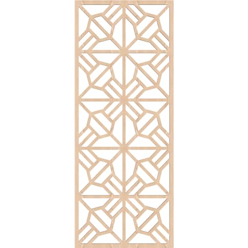 Image of 19 3 /8 inchW x 49 3 /8 inchH x 3 /8 inchT Auburn Decorative Fretwork Wood Wall Panels, Red Oak