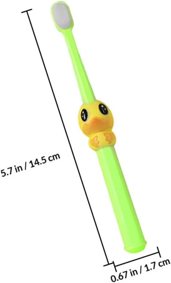 KICHOUSE 4pcs Cartoon Toothbrush Set with Soft Bristles for Ages 2-10, Manual ’s Teeth Cleaning Brush, Colorful Animal Design for Young Oral Care