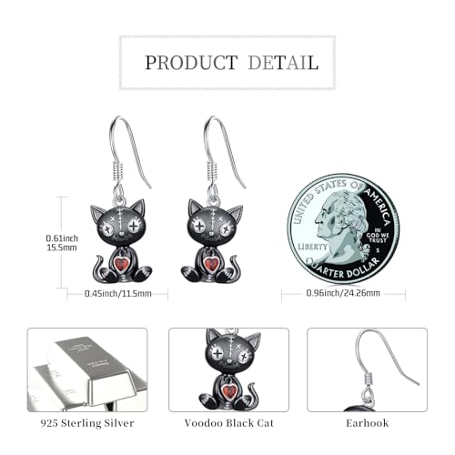 Sterling Silver Halloween Dangle Drop Earrings - Cute Halloween Jewelry Gifts for Daughter4