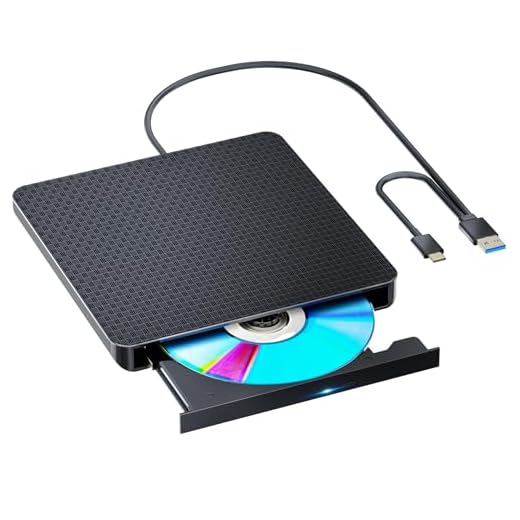 POTVMOSL Leitor Bluray externo compatível com gravador portátil de leitura e gravação compatível com USB 3.0 e porta tipo-C/Win 7-11/Mac OS compatível com leitura de BD/DVD/CD