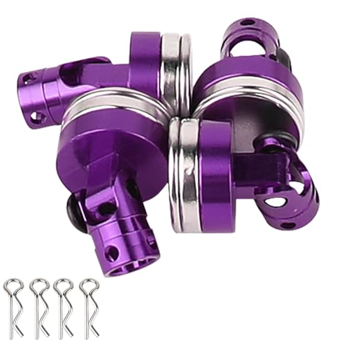 Pothyes 4PCS RC Magnetic Body Post with Clips,Alloy Magnetic Stealth Invisible Body Shell Mount Column Compatible with HSP Redcat Himoto Traxxas SCX10 4WD 1/10 RC Car (Purple)