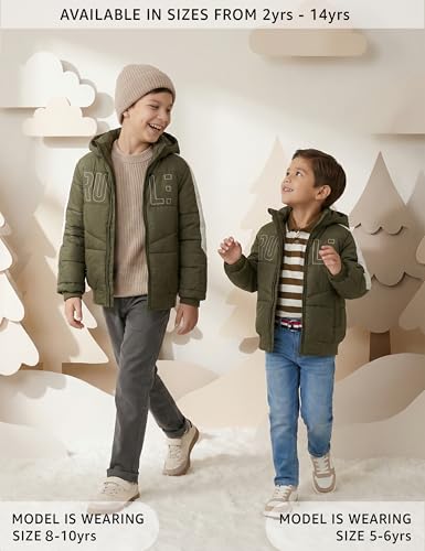 Image of Amazon Brand - Symbol Boys Boys Quilted Winter Jacket with Detachable Hood | Age 2-12 Years| Standard Length