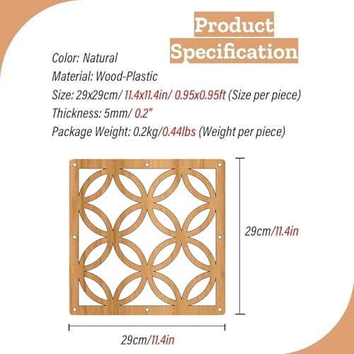 Cloison murale en bois et plastique ajourée blanche x75 panneaux modulables - 3
