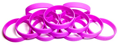 Image of TheAwristocrat 1 Dozen (12) Multi-Pack Blank Rubber Wristbands Silicone Bracelets - Select from a Variety of Colors