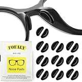 FOFALY Eyeglass Nose Pads, Anti Slip Nose Pads for Glasses, Soft Comfortable Silicone Cushions for Sunglasses, Reduce Pressure and Prevent Slipping for Glasses (10 Black Pairs)